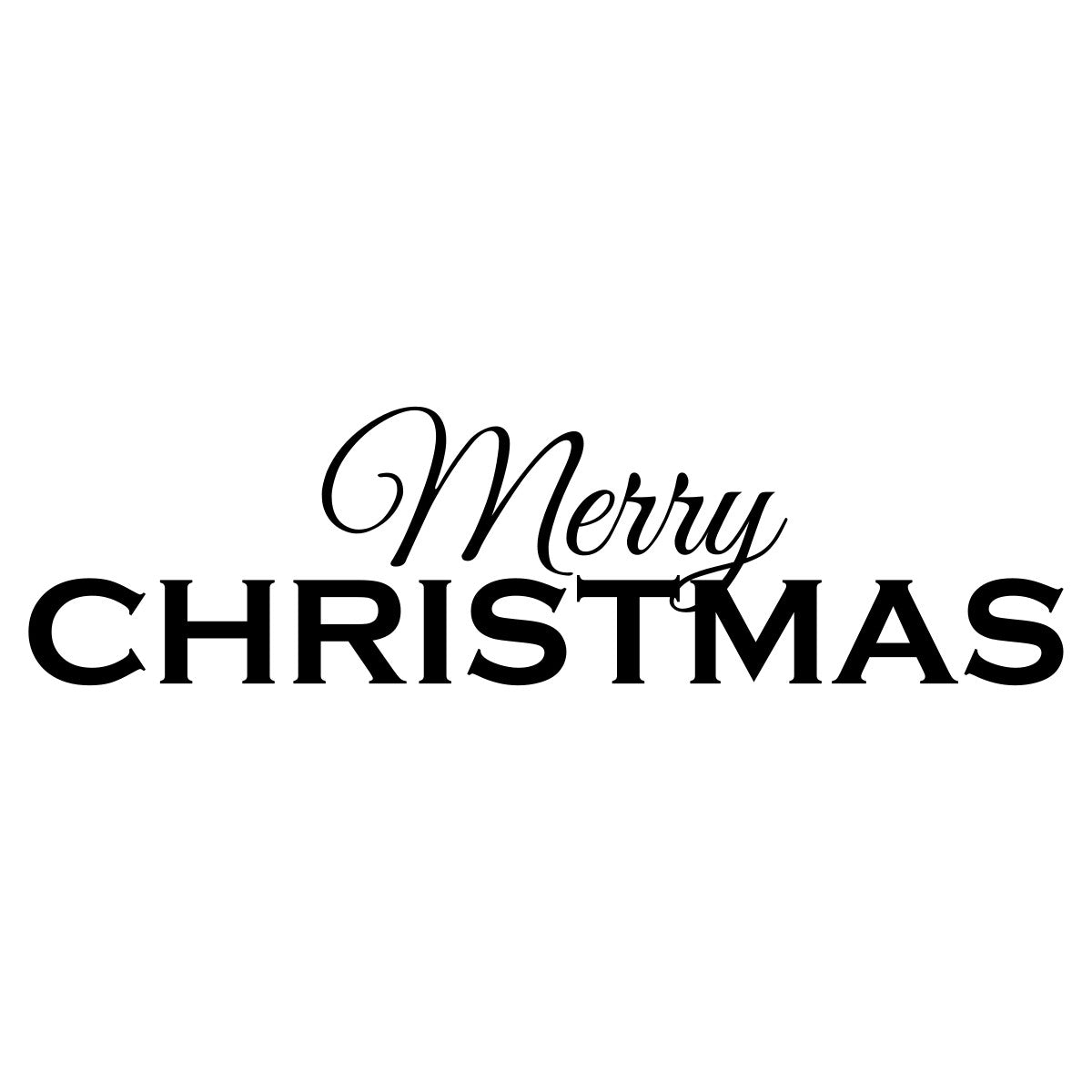 Merry Christmas Window Sticker black vinyl design on a white background