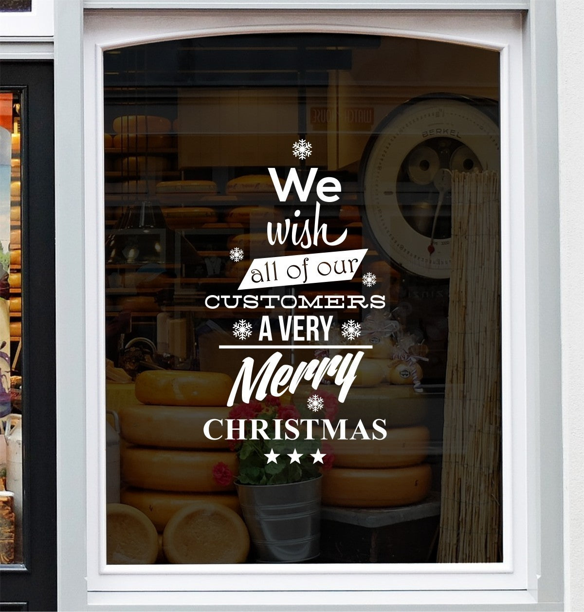 We Wish All Of Our Customers A Very Merry Christmas Window Sticker Vinyl Decal