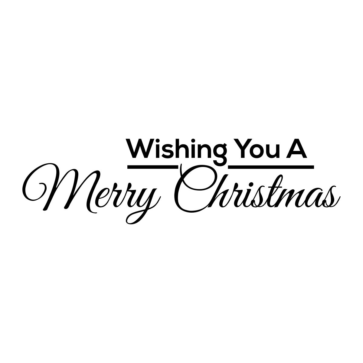 Wishing You A Merry Christmas Window Sticker black vinyl design on a white background