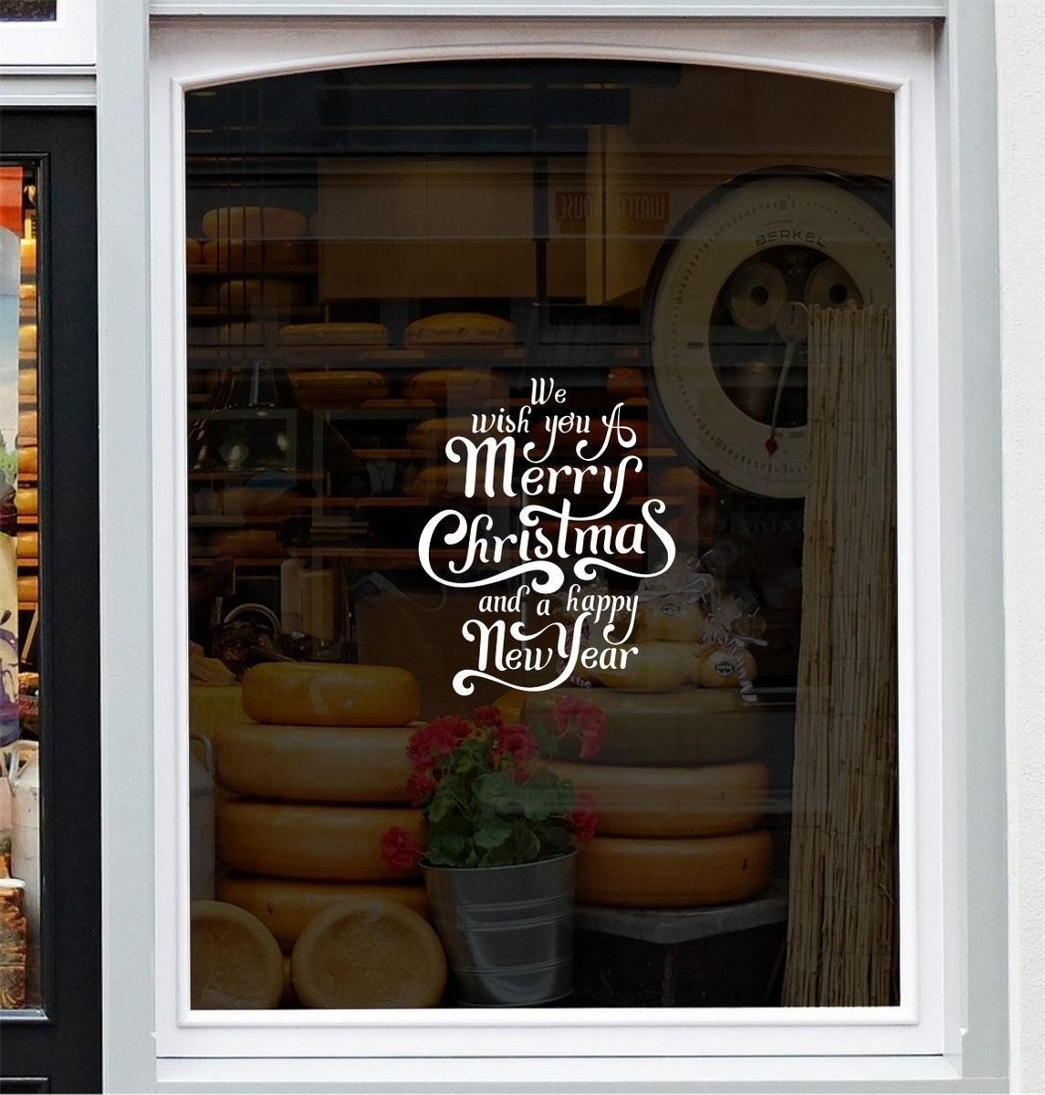 We Wish You A Merry Christmas And A Happy New Year Script Window Sticker Vinyl Decal