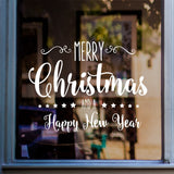 Merry Christmas And A Happy New Year Sticker in shop window