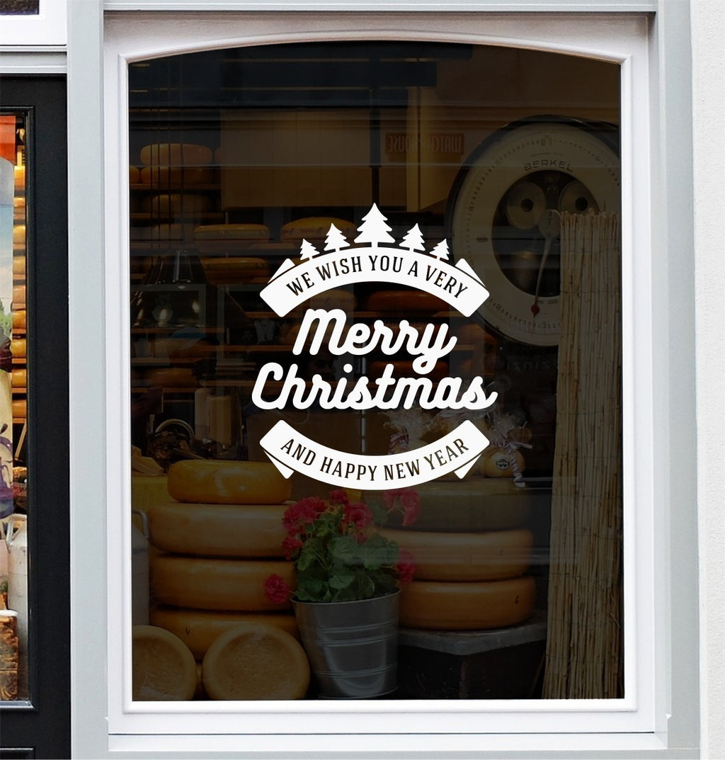 We Wish You A Very Merry Christmas And Happy New Year Window Sticker Vinyl Decal