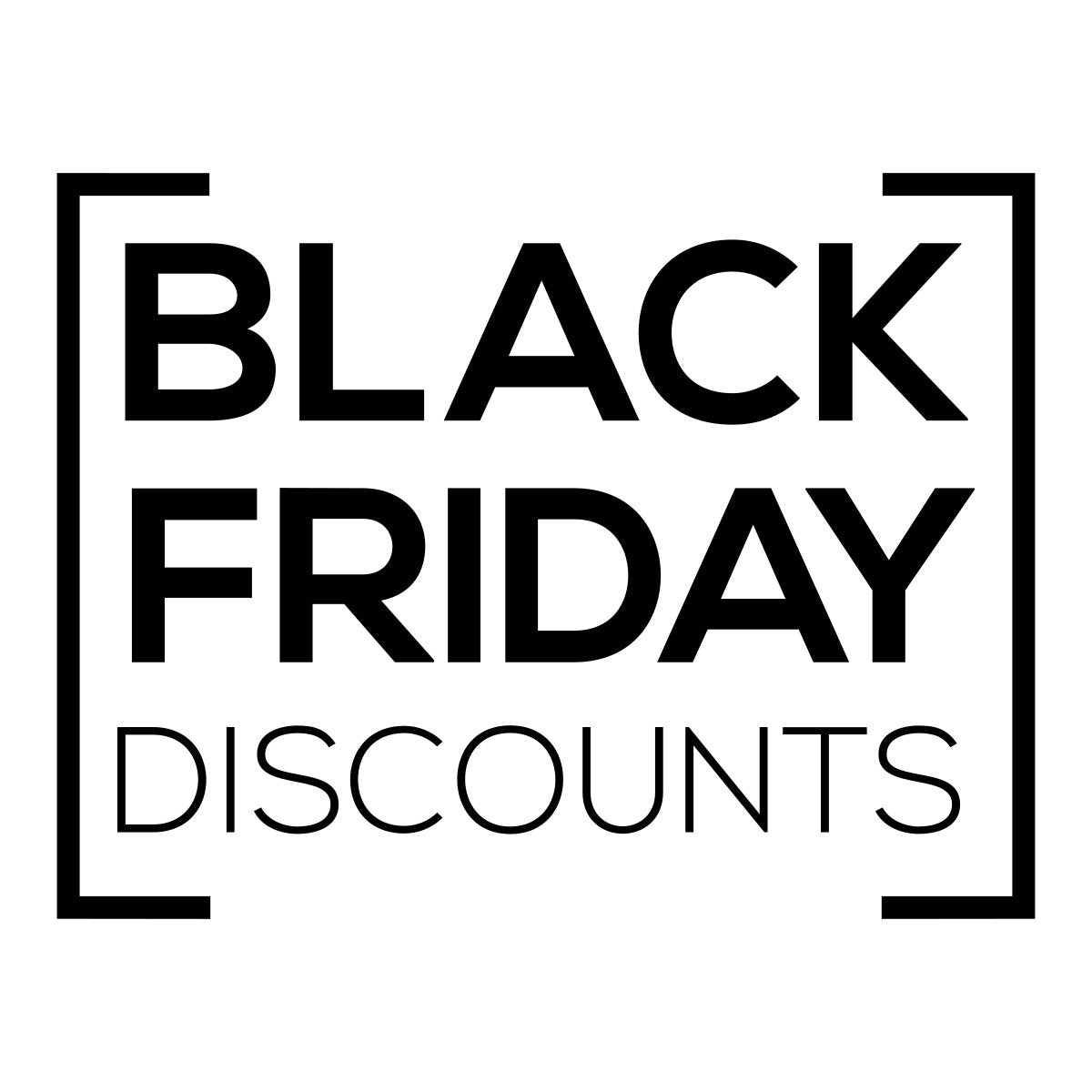 Black Friday Discounts shop window vinyl sticker with bold promotional lettering