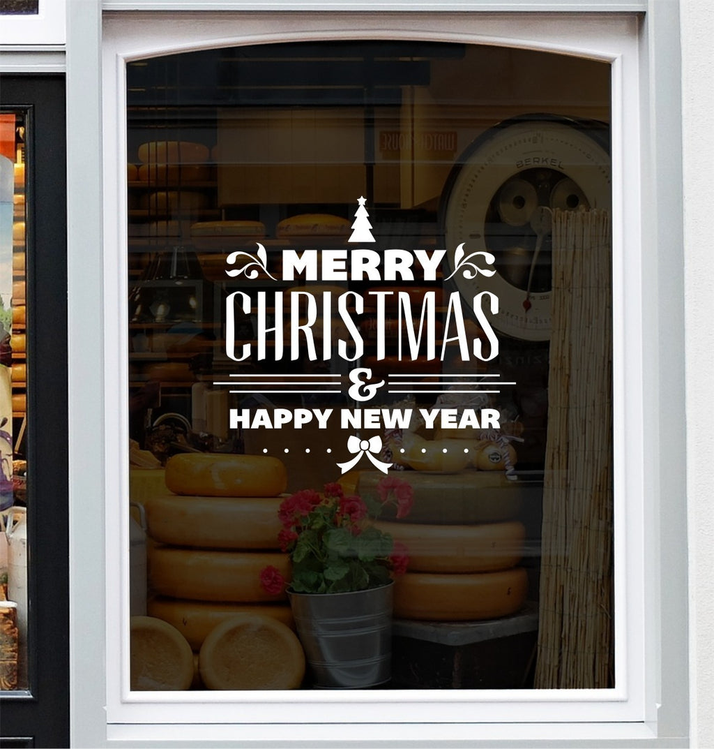 Merry Christmas Happy New Year Window Sticker Vinyl Decal
