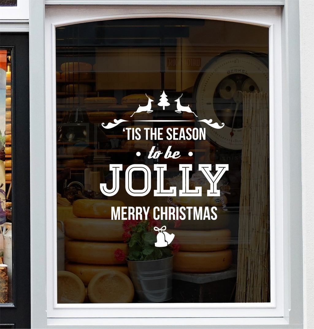 Tis The Season To Be Jolly Christmas Window Sticker Vinyl Decal
