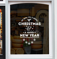 We Wish You A Merry Christmas Shop Window Sticker Vinyl Decal