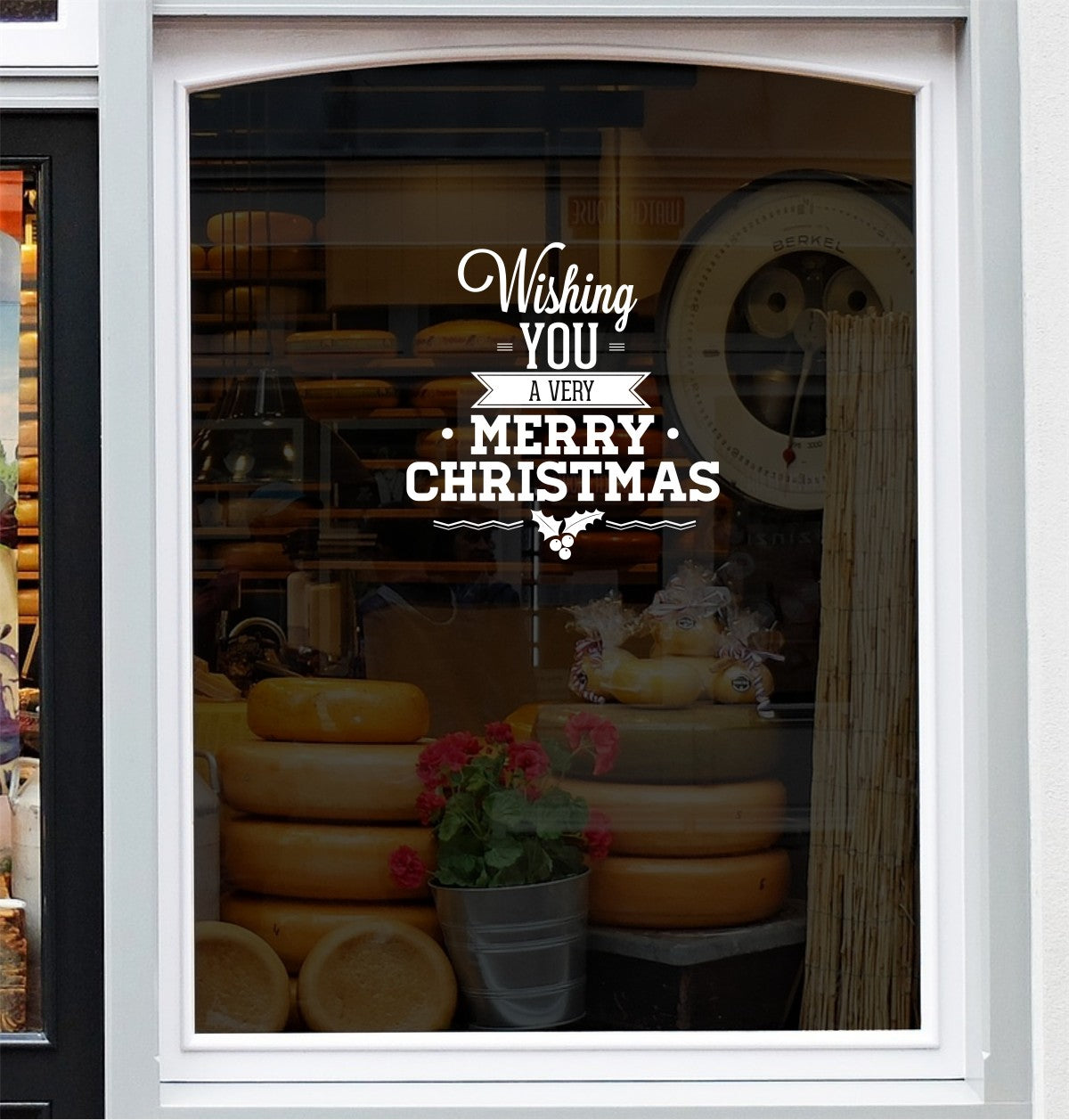 Wishing You A Merry Christmas Window Sticker Vinyl Decal