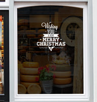 Wishing You A Merry Christmas Window Sticker Vinyl Decal