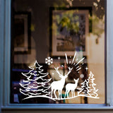 Reindeer Christmas Scene Sticker In Shop Window