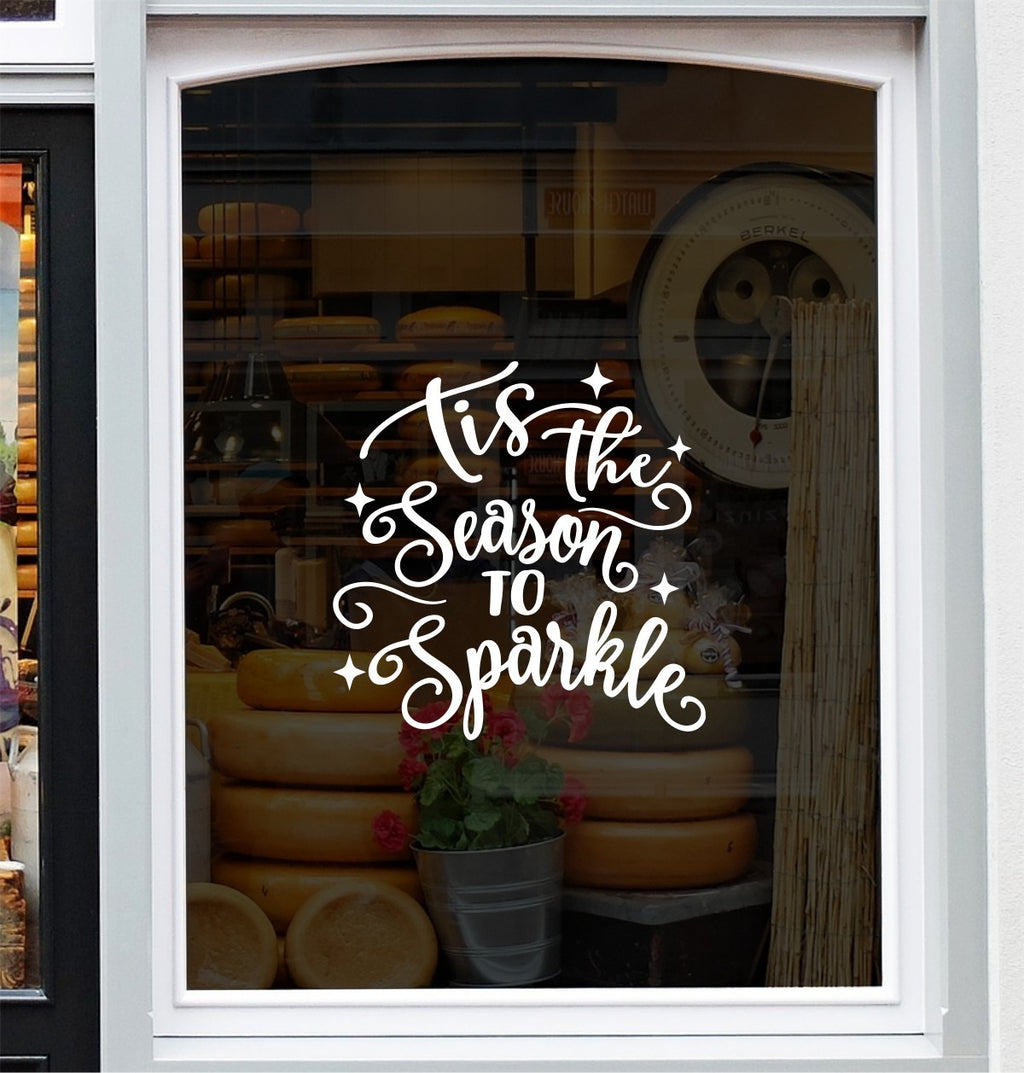 Tis The Season To Sparkle Christmas vinyl decal with star details