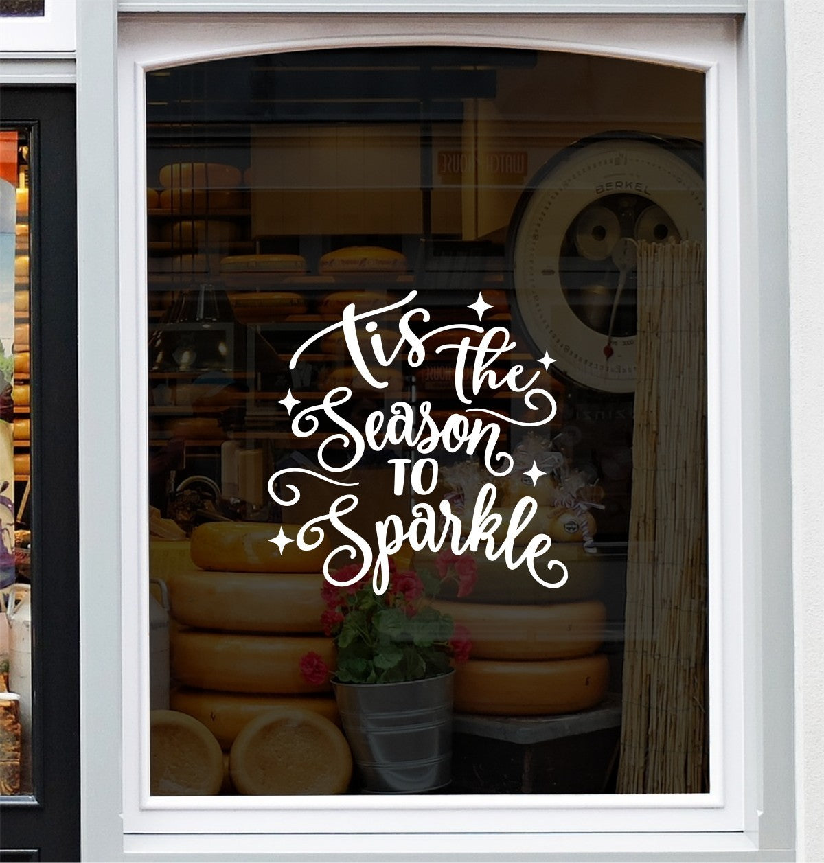 Tis The Season To Sparkle Christmas vinyl decal with star details