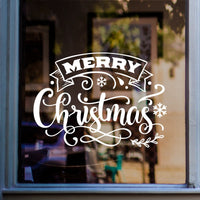 Merry Christmas Vintage Sticker In Shop Window