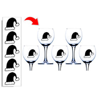 Santa Hat Wine Glass Stickers