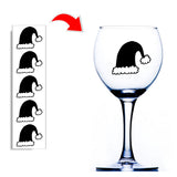 Santa Hat Wine Glass Stickers