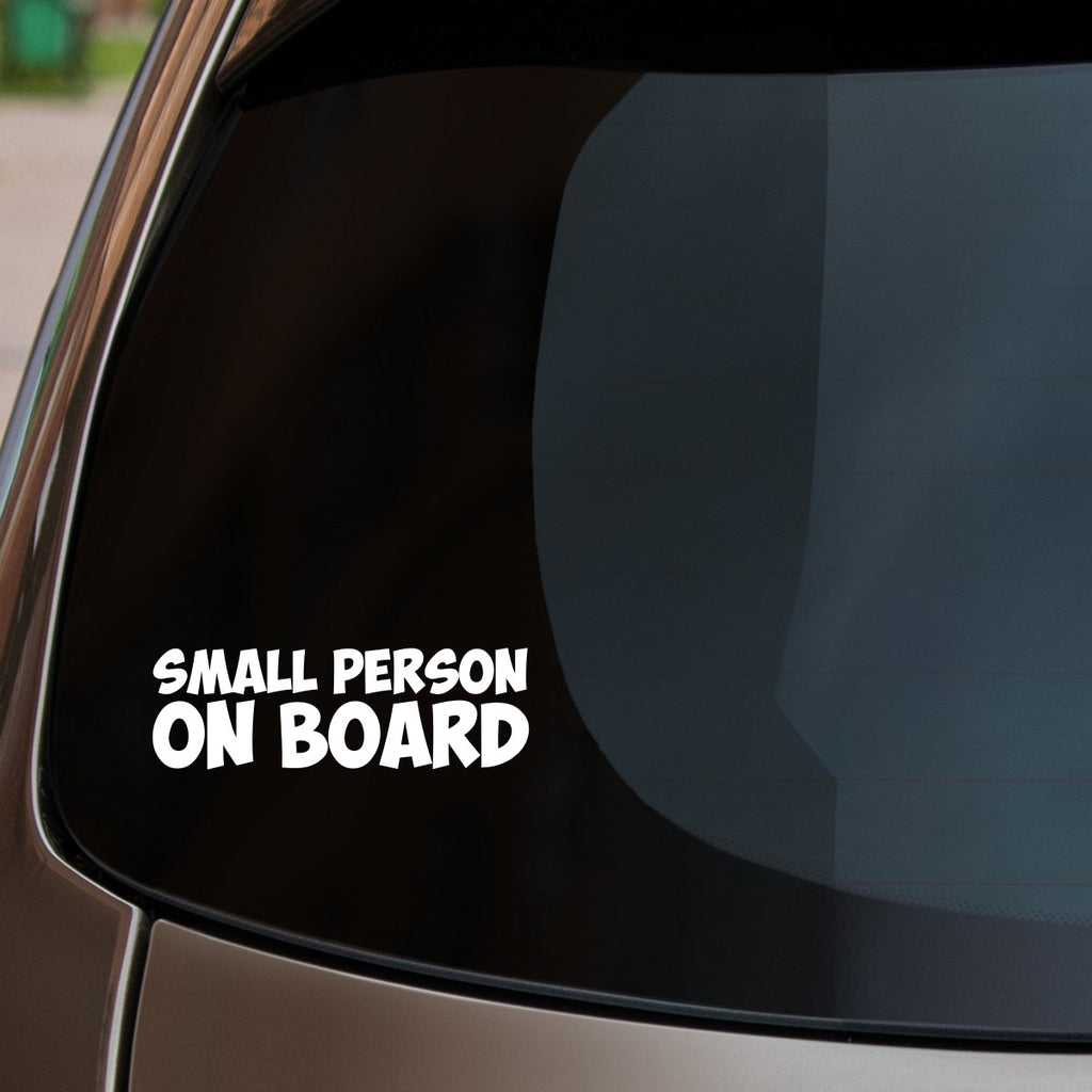 Small Person On Board Sticker fitted on car rear window