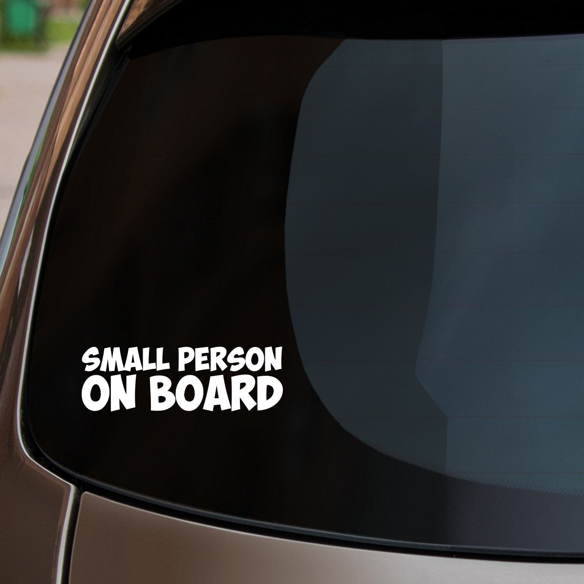 Small Person On Board Sticker fitted on car rear window
