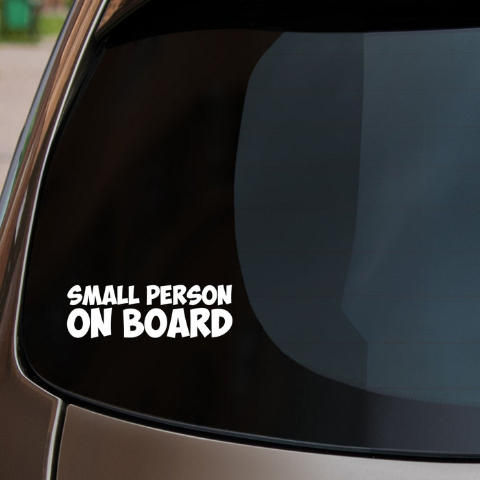 Small Person On Board Sticker fitted on car rear window