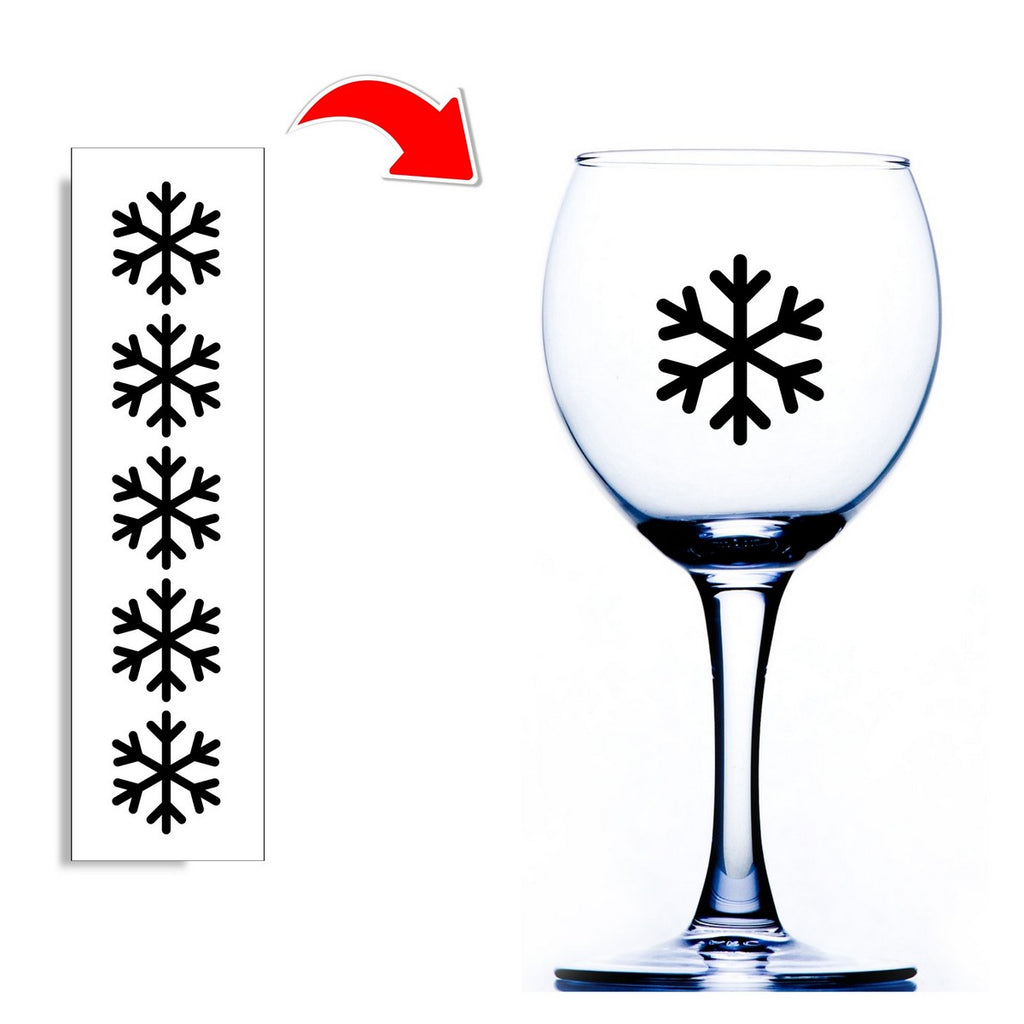 Snowflake Wine Glass Stickers