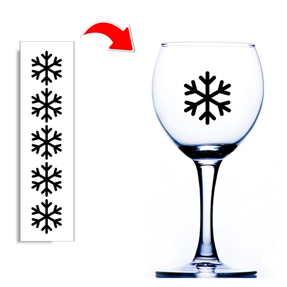 Snowflake Wine Glass Stickers