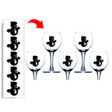 Snowman Wine Glass Stickers