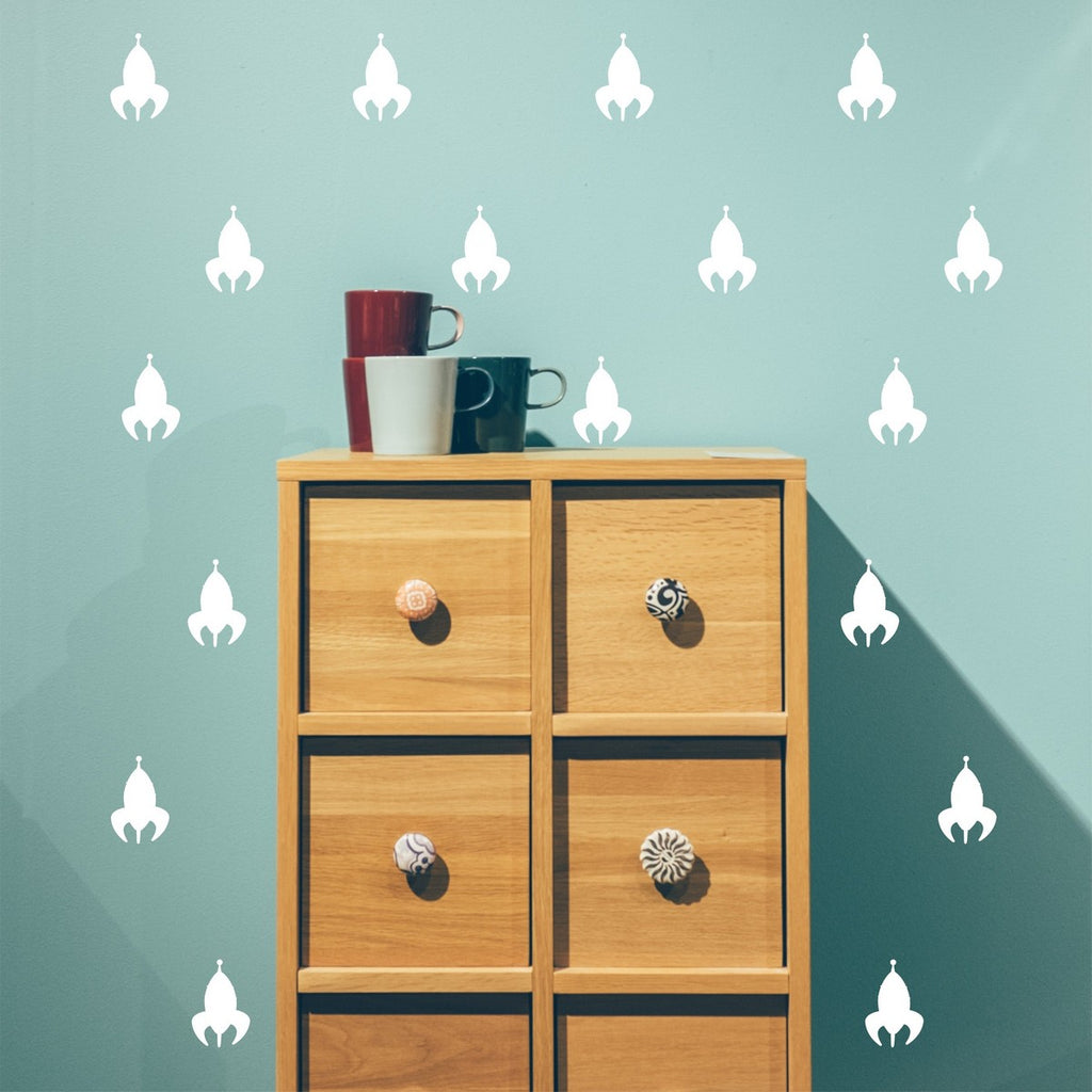 Space Rocket wall stickers layout example