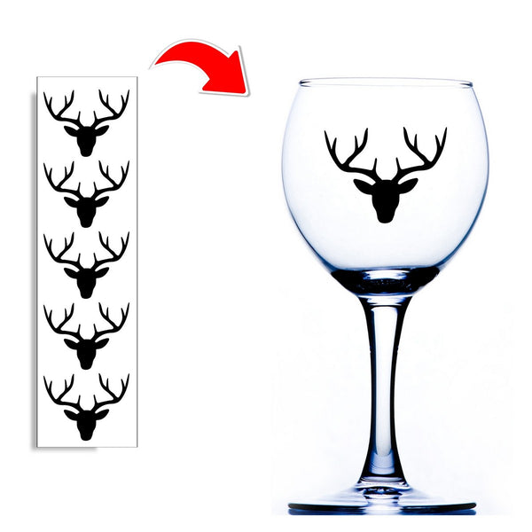 Stag Wine Glass Sticker