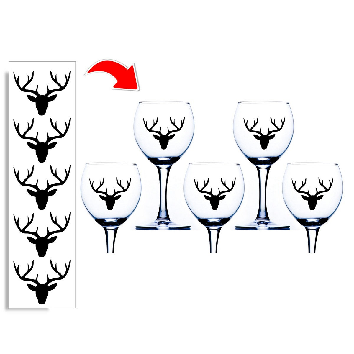 Stag Wine Glass Sticker