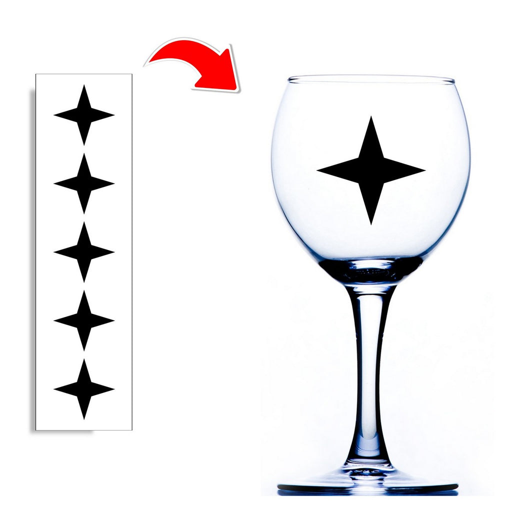 Star Wine Glass Stickers