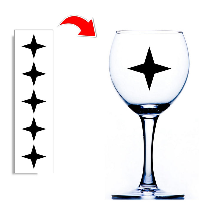 Star Wine Glass Stickers
