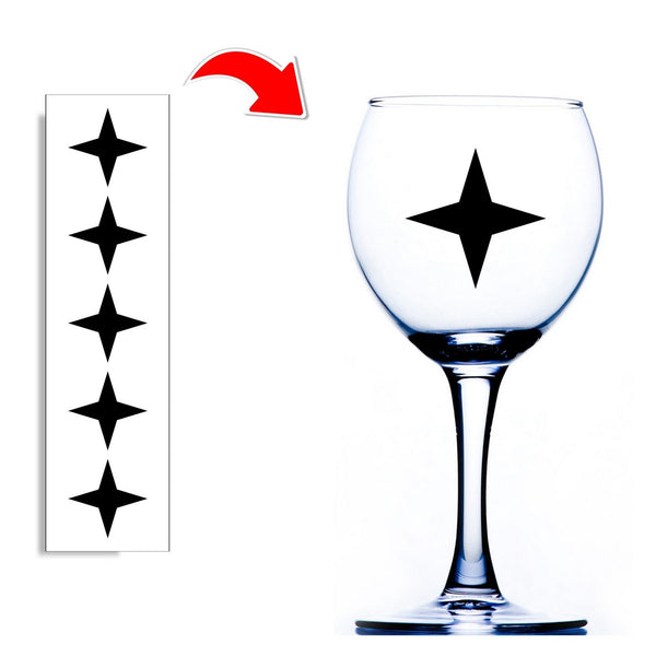 Star Wine Glass Stickers