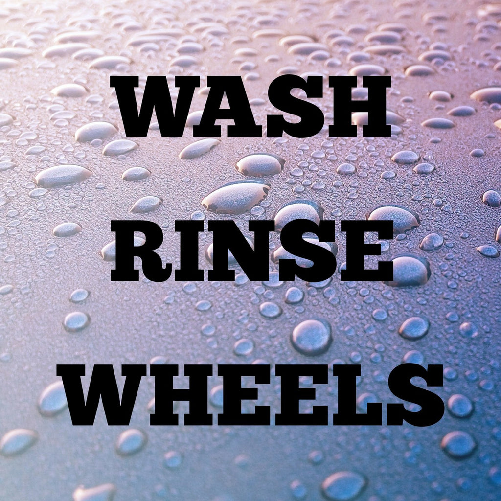 WASH RINSE WHEELS Car Washing Valeting Bucket Stickers