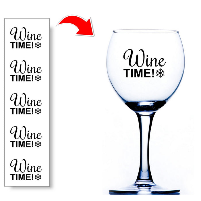 Wine Time Glass Stickers